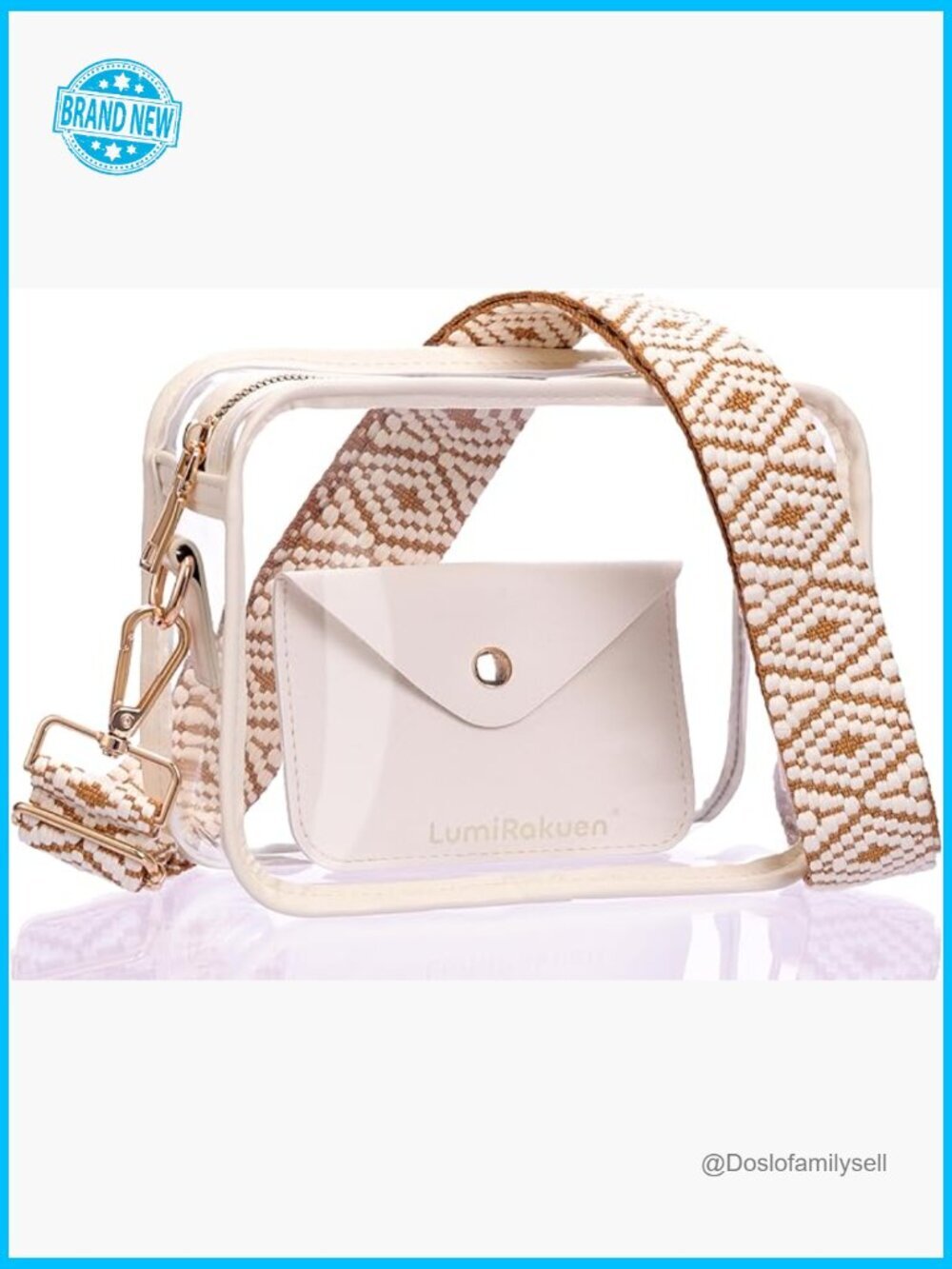 Clear Crossbody Purse Stadium Approved 3-in-1 Small Bag with Guitar Strap